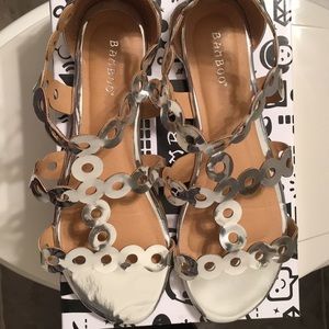 Metallic silver women’s sandals